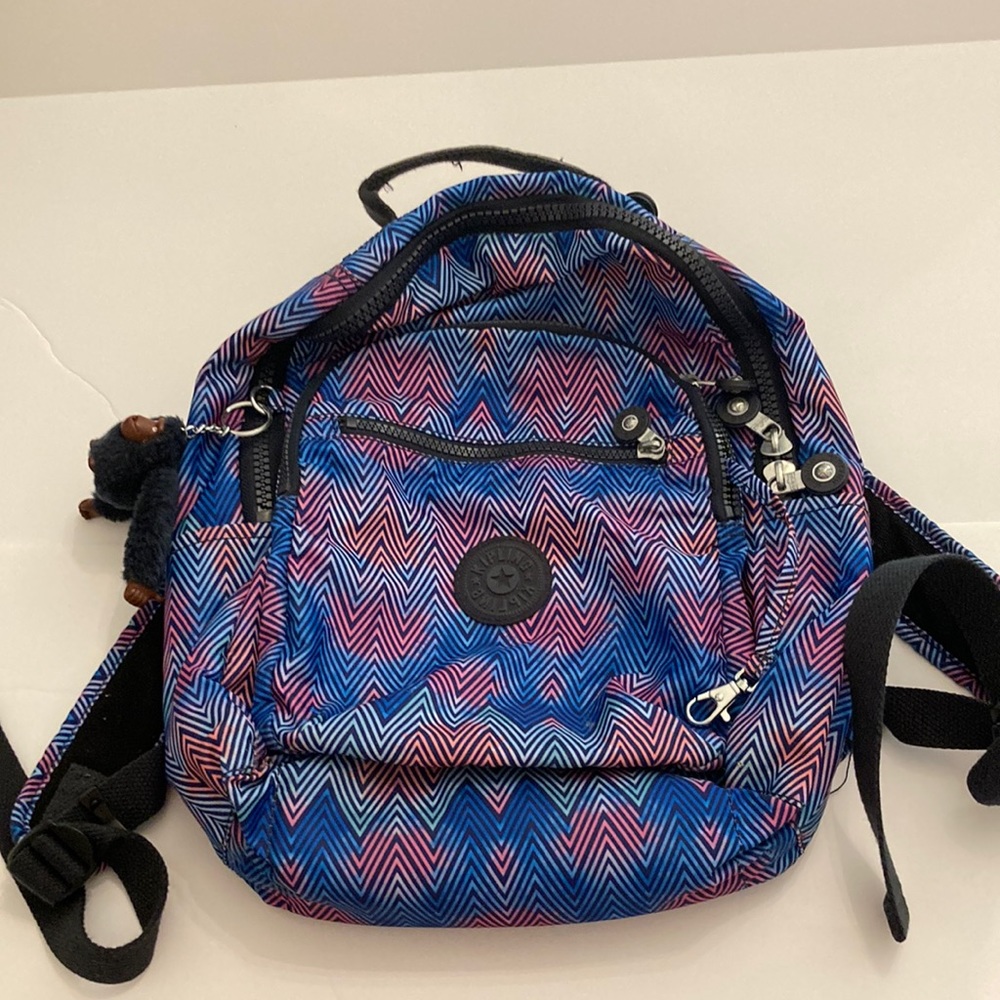 Kipling Ridge medium printed backpack zesty lines